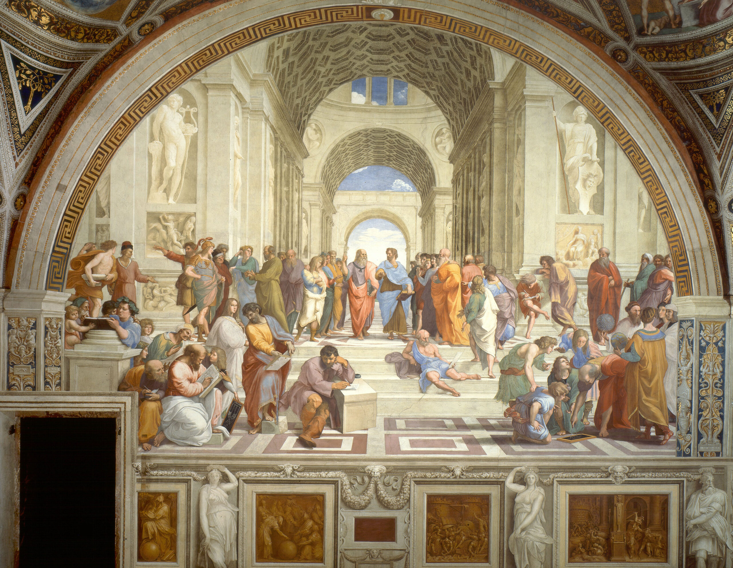 Timeless and elegant, something that feels classic. [The School of Athens Fresco by Raphael]